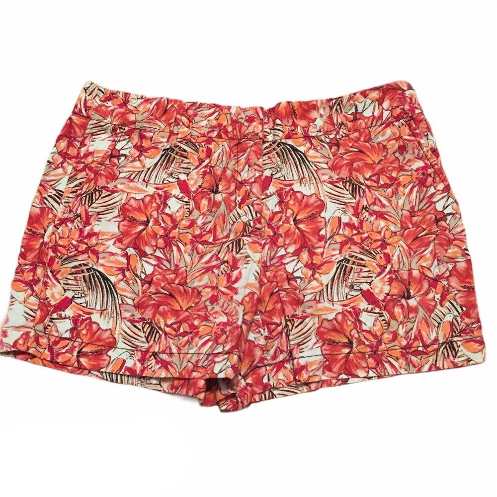 Ann Taylor Loft Floral Flat Front Chino Shorts